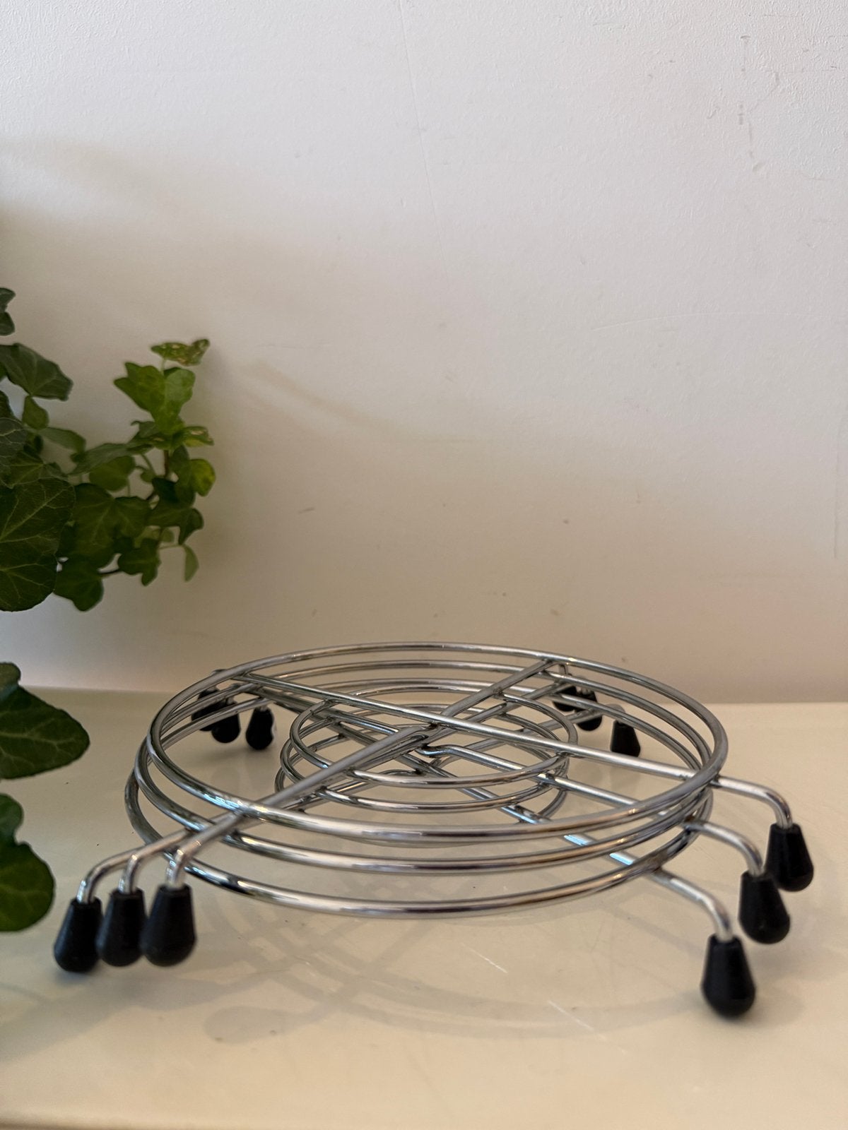 Set van 3 onderzetters jaren 70 chroom, Ophalen of Verzenden