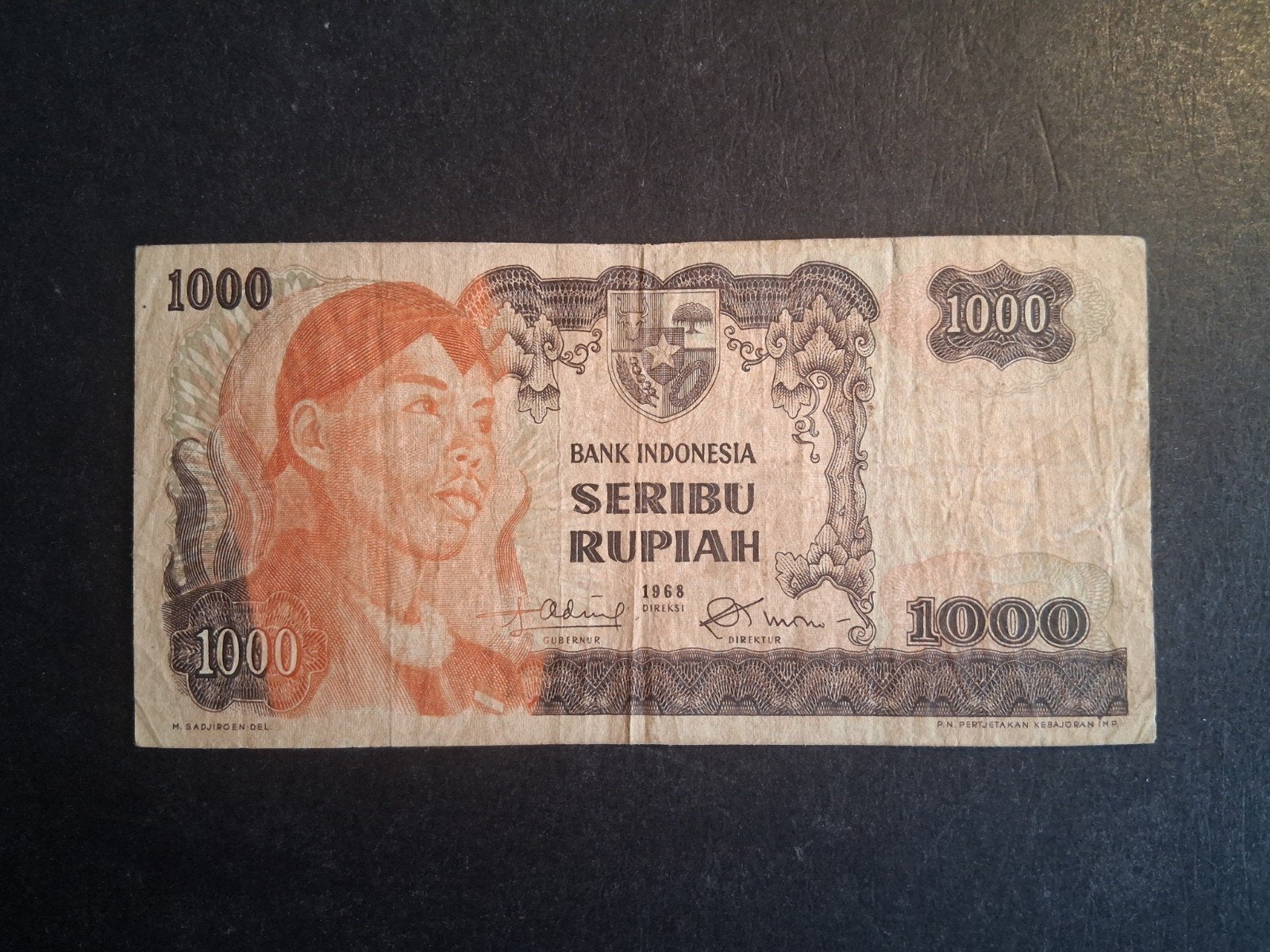 1000 rupiah Indonesië vf 1968, Ophalen of Verzenden, Zuidoost-Azië, Los biljet