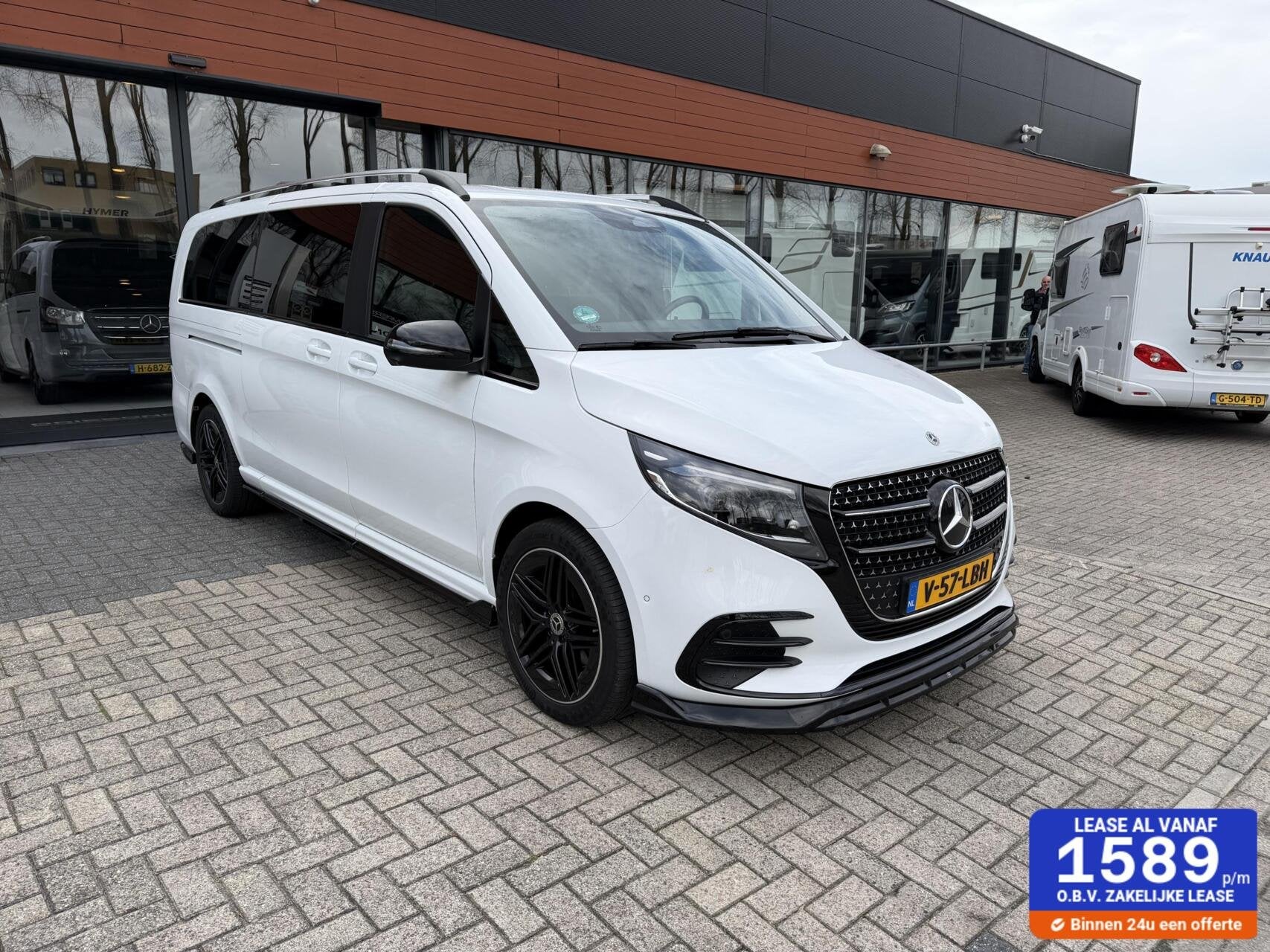 Mercedes V-klasse 300d 4-MATIC Extra Lang Amg Memory Stoelko, Auto's, Bestelauto's, Gebruikt, 4 cilinders, 2500 kg, Wit