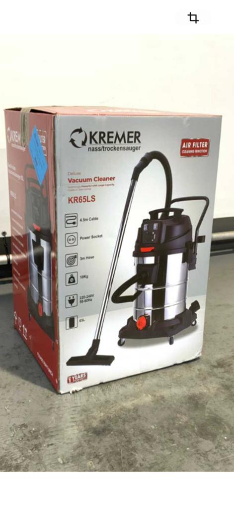 KREMER KR65LS Professionele Nat-Droogzuiger 65LNieuw in doos, Ophalen of Verzenden, Nieuw