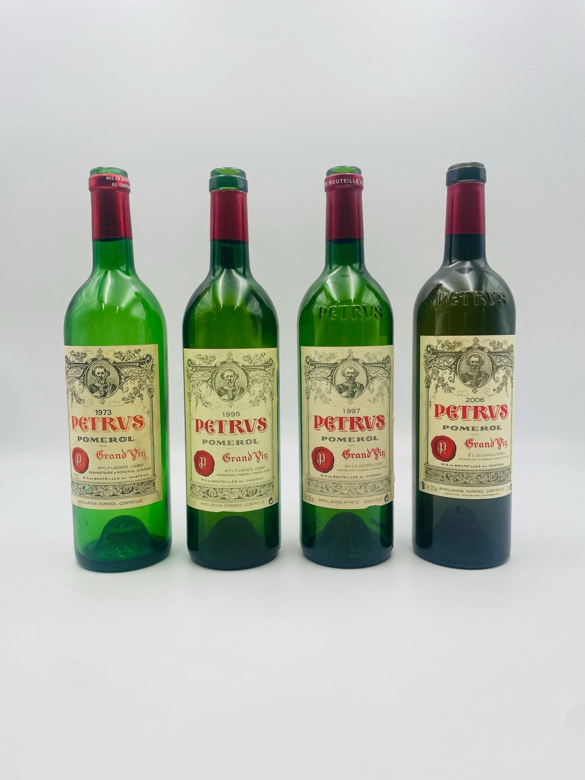 Lege Petrus flessen - 1973, 1995, 1997, 2006, Ophalen of Verzenden, Gebruikt, Frankrijk, Rode wijn