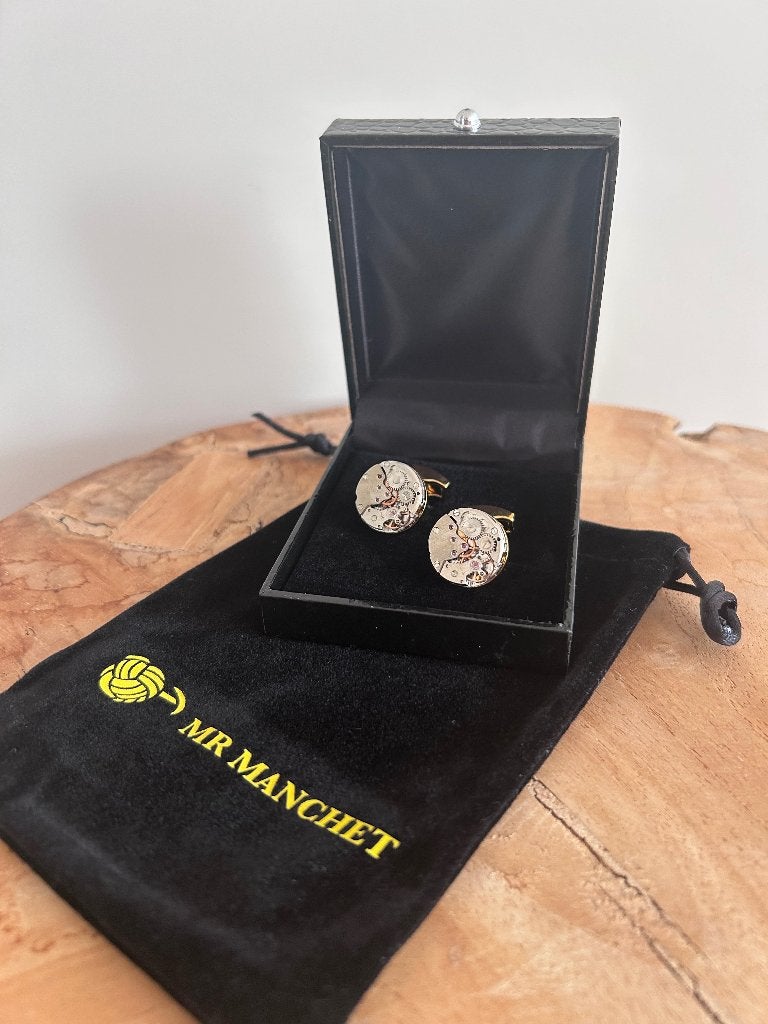 Manchetknopen uurwerk, Sieraden, Tassen en Uiterlijk, Manchetknopen, Ophalen of Verzenden, Nieuw, Overige materialen