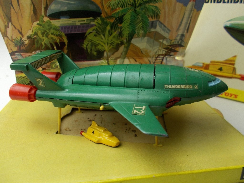 1966 Dinky Toys 101 THUNDERBIRDS 2 + BINNEN/BUITEN DOOS! (A), Hobby en Vrije tijd, Ophalen of Verzenden, Zo goed als nieuw, Overige typen