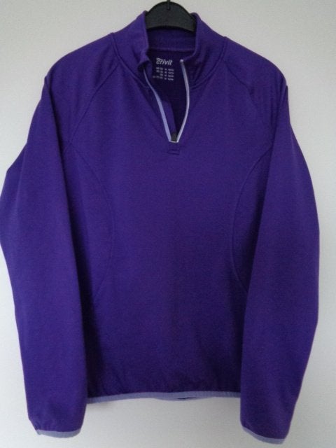 Crivit sweater paars met lila bies, maat M 40/42, Kleding | Dames, Sportkleding, Maat 38/40 (M), Paars, Overige typen, Ophalen of Verzenden