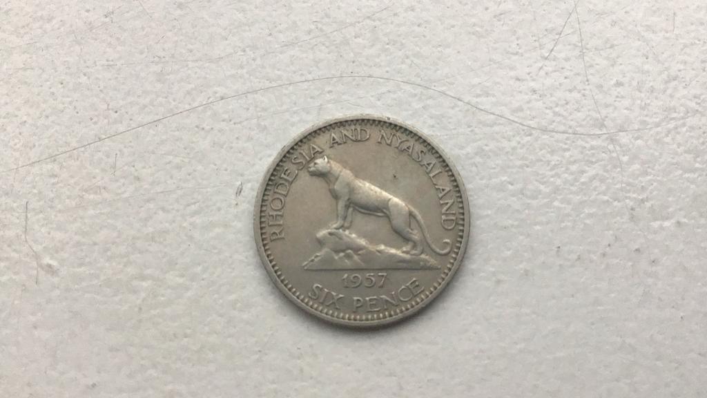 Rhodesia en Nyasaland 6 pence 1957., Postzegels en Munten, Munten | Afrika, Ophalen of Verzenden