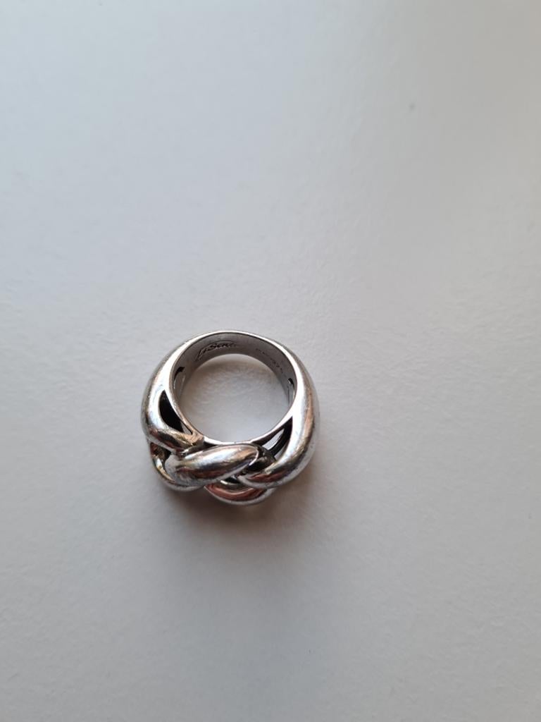 Zilveren Ring Ti sento, Sieraden, Tassen en Uiterlijk, Ringen, Gebruikt, Ophalen of Verzenden, 17 tot 18, Dame
