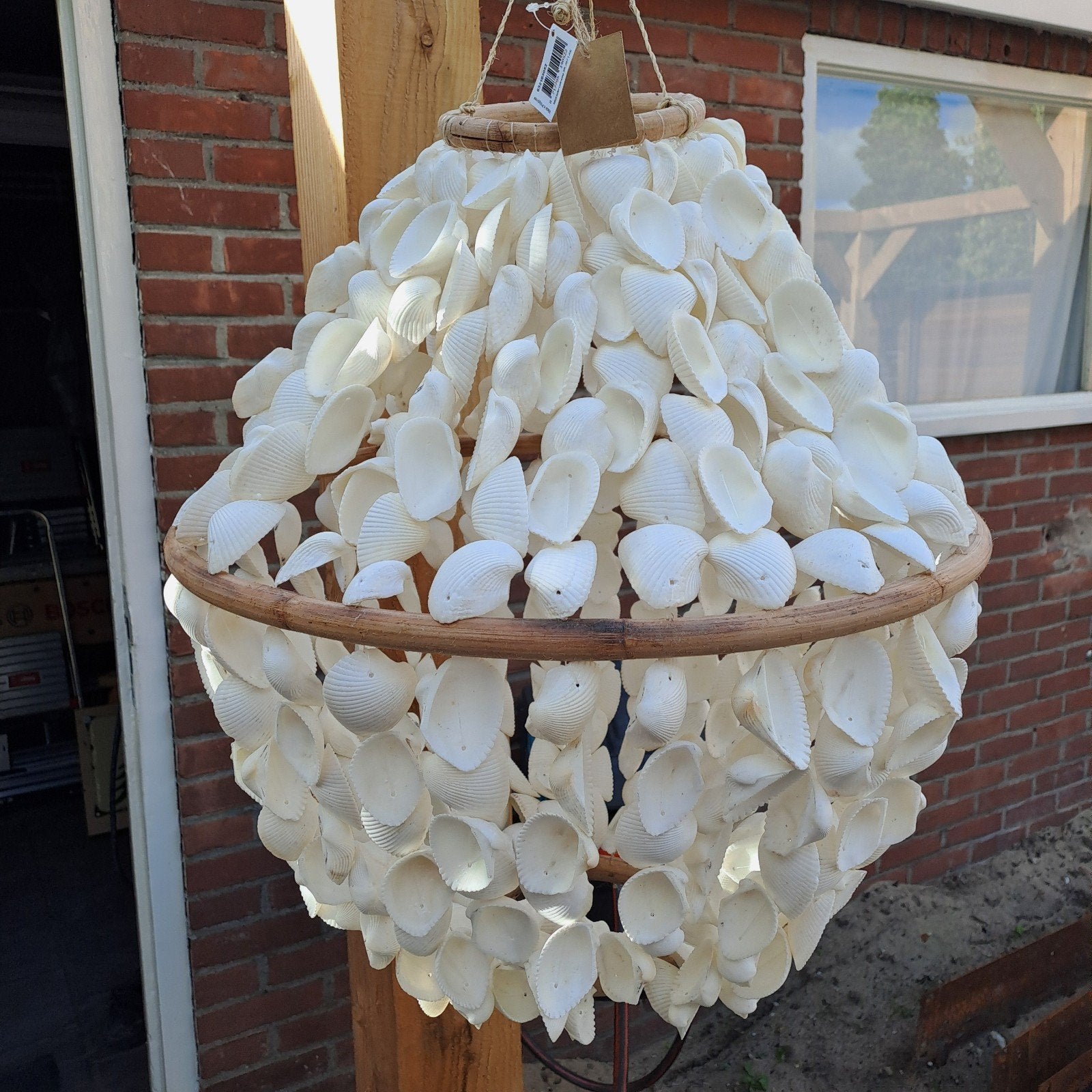 originele kroonluchter lampekap van schelpen 56x49cm, Ophalen of Verzenden, Nieuw, Opgezet dier
