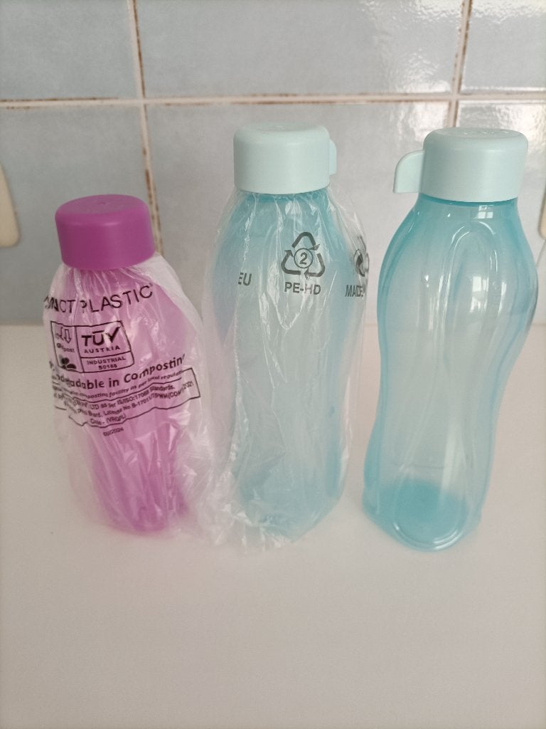 Tupperware eco flessen NIEUW, Blauw, 500 ml, Nieuw, Ophalen of Verzenden