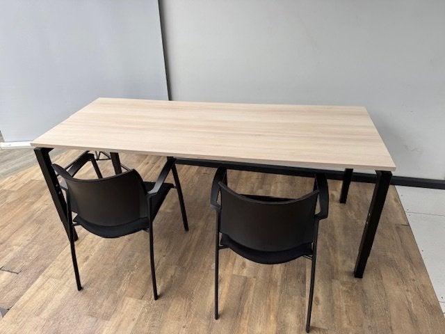 Q-line vergadertafel 200 x 80 zwart, Ophalen, In hoogte verstelbaar, Gebruikt
