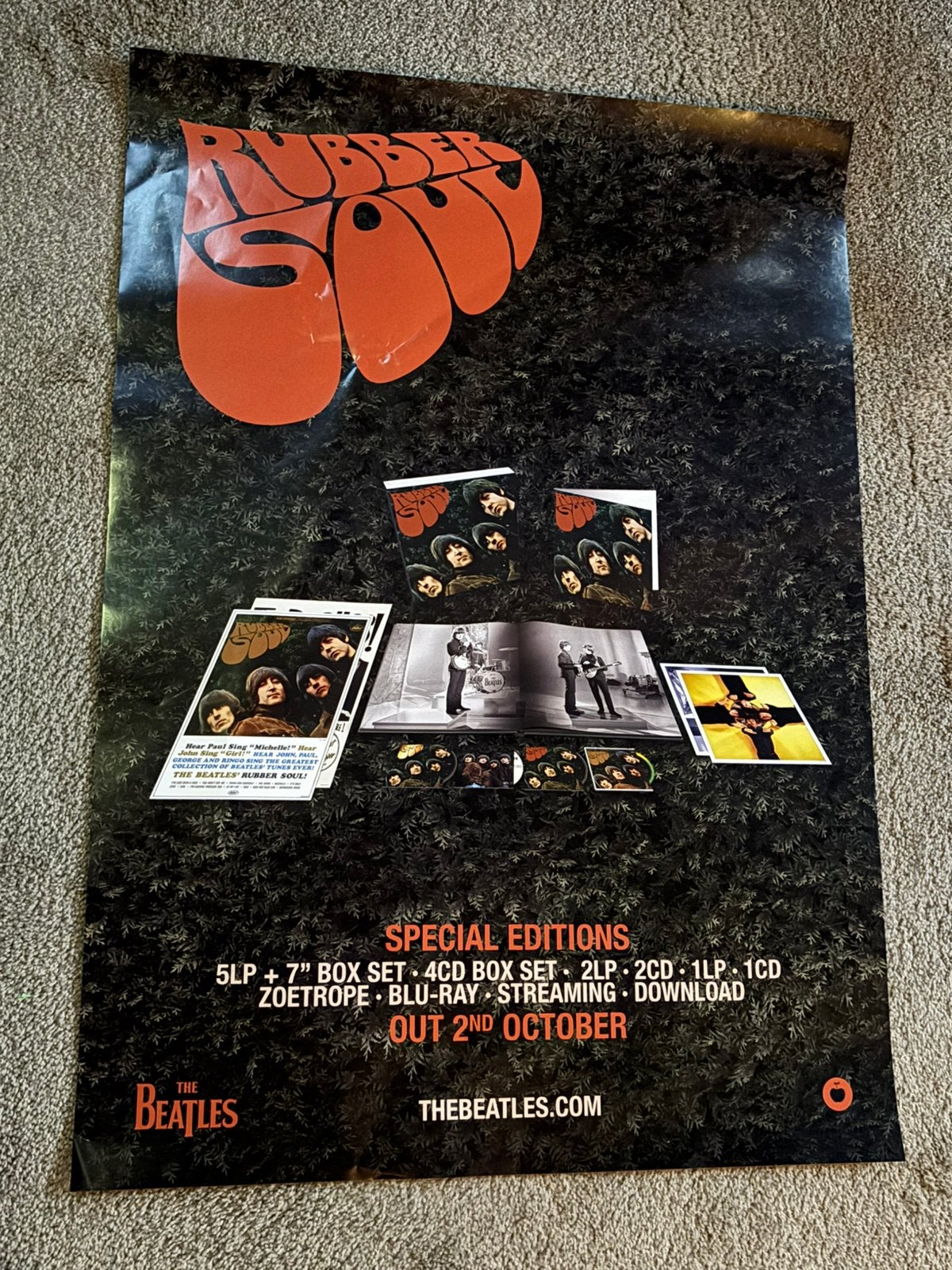 The Beatles poster: Rubber soul 2026 (nieuw!), Ophalen, Nieuw, Poster, Artwork of Schilderij
