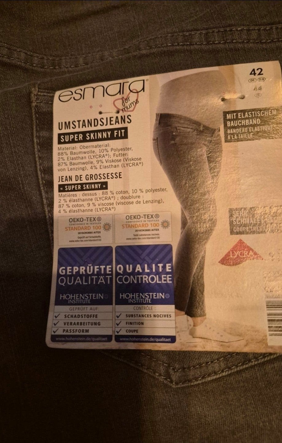 nieuwe zwarte skinny zwangerschap broek maat 42, Zwart, Maat 42/44 (L), Nieuw, Ophalen of Verzenden