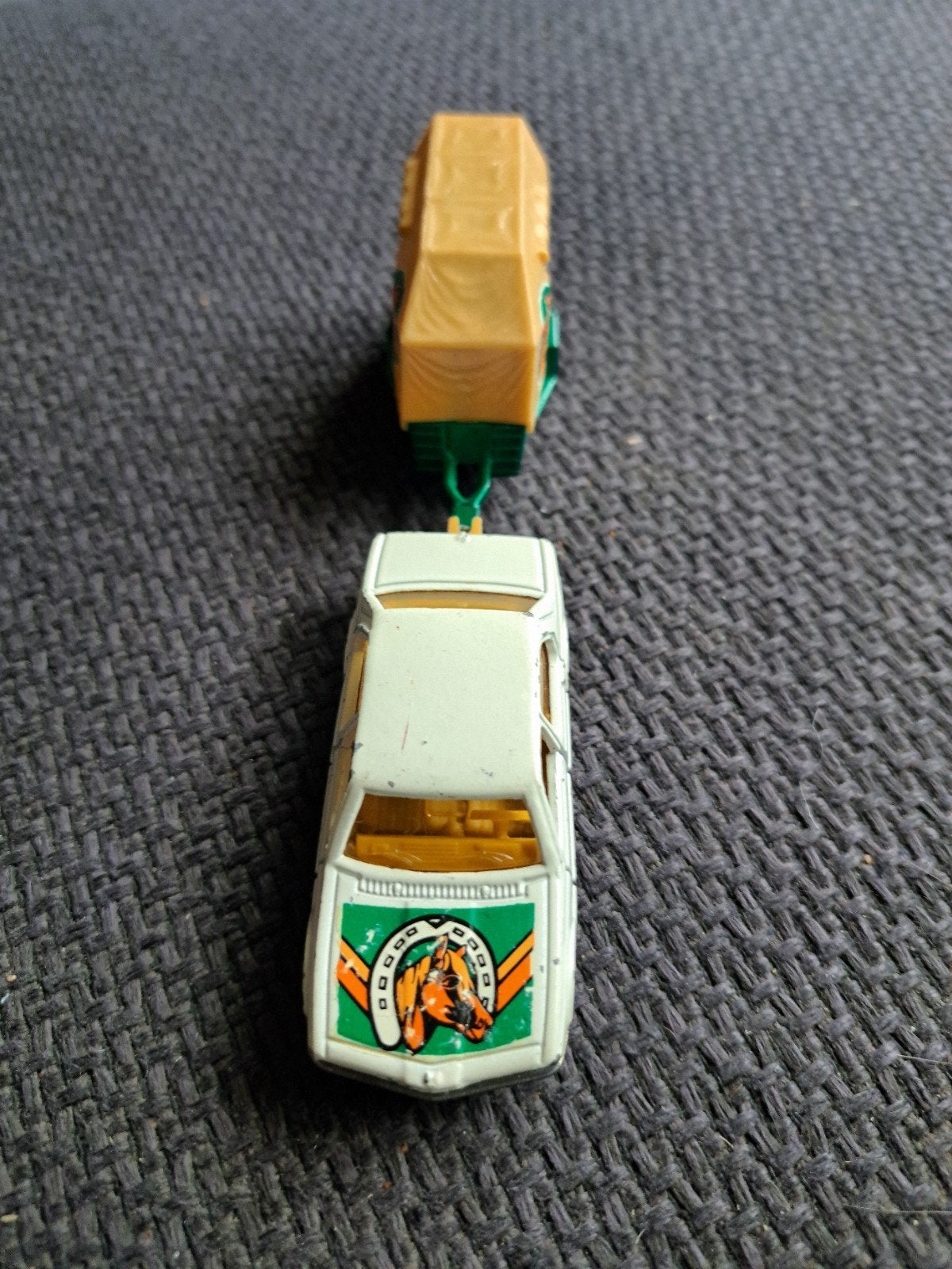 majorette model bmw 735 met paardentrailer schaal 1:60, France, Gebruikt, Auto, Ophalen of Verzenden