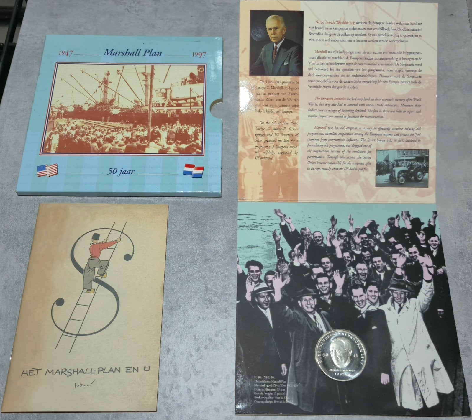 10G zilver Gulden Marshall Set Compleet, Setje, Koningin Beatrix, Zilver, Ophalen of Verzenden