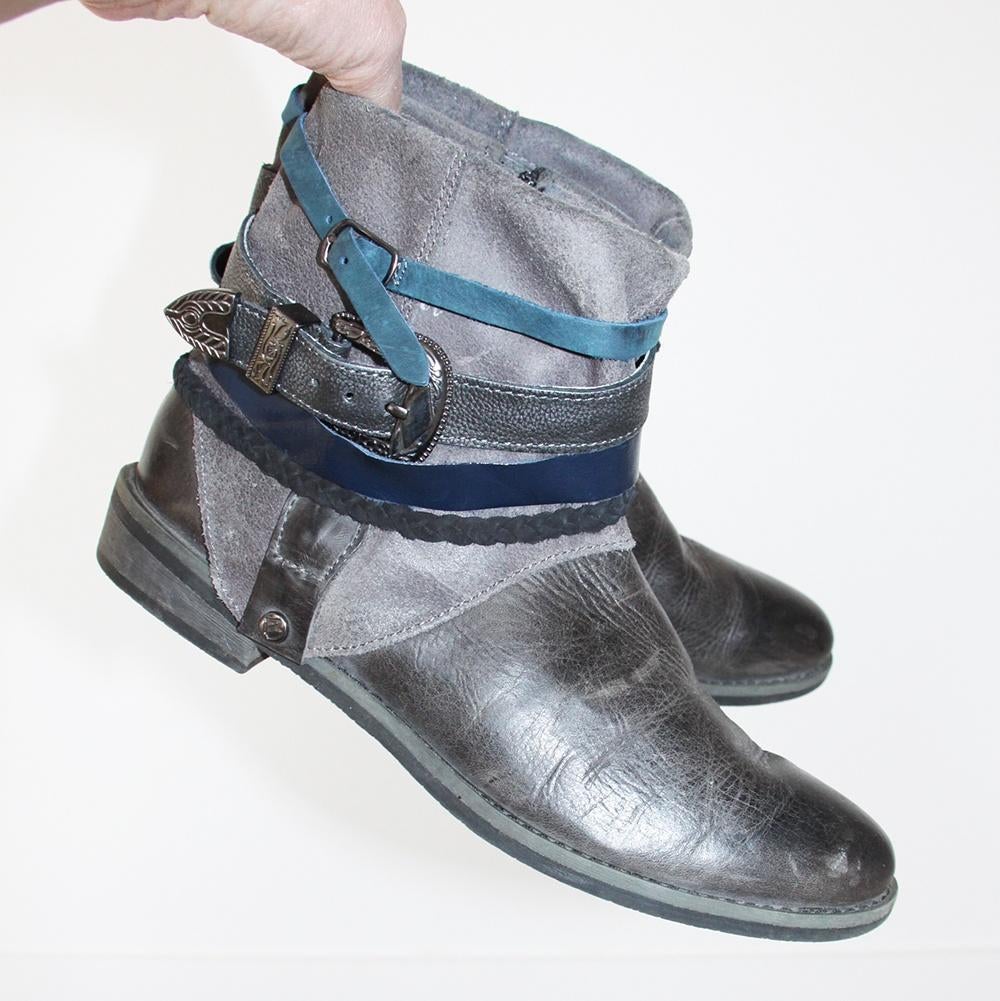 Prachtige BQZ Leren Enkellaarsjes s16 (Maat 39) € 45,-