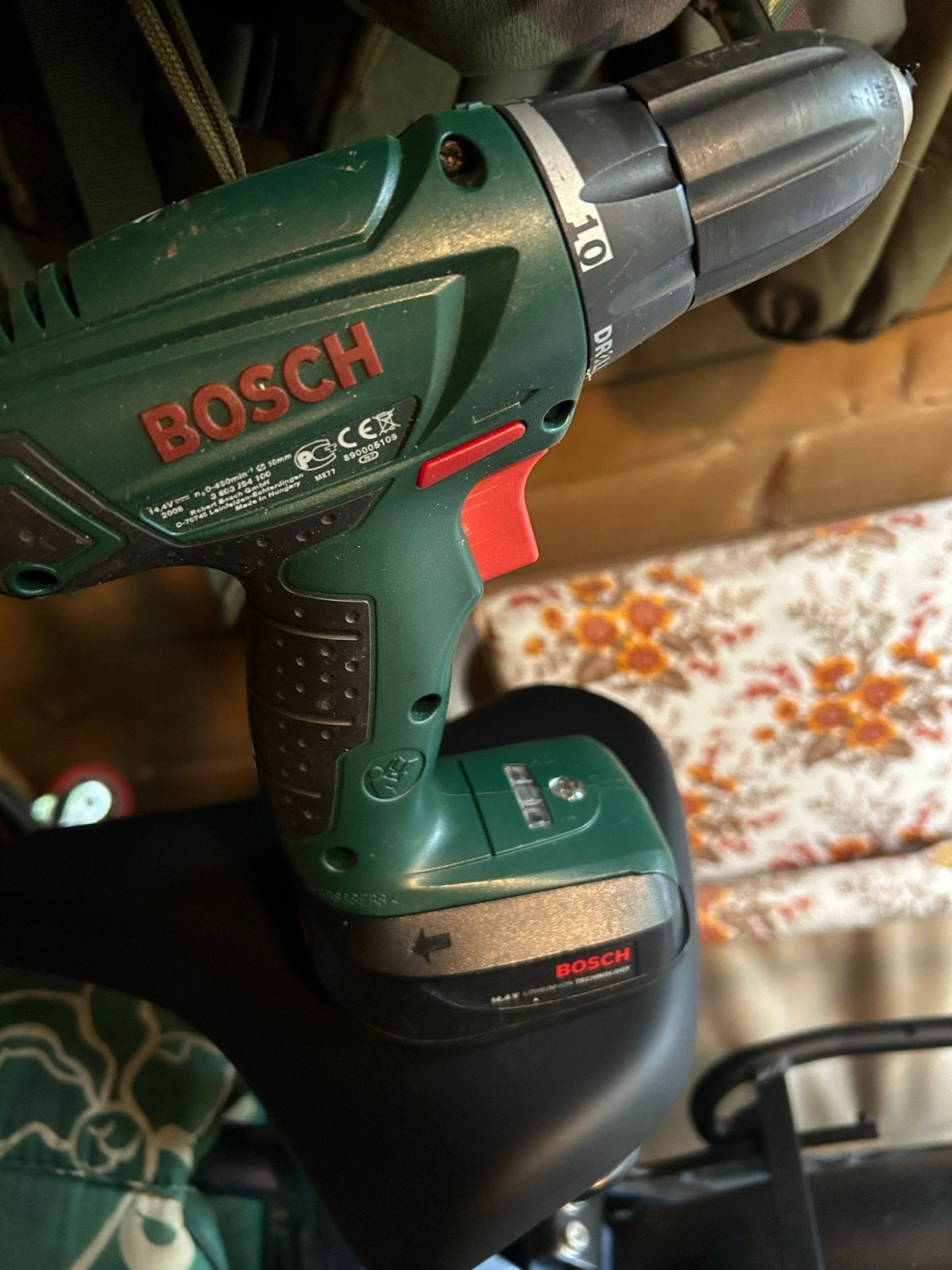 Bosch PSR 14,4 LI Accuboormachine met lader, Ophalen, Gebruikt, Variabele snelheid, Boor- en Schroefmachine