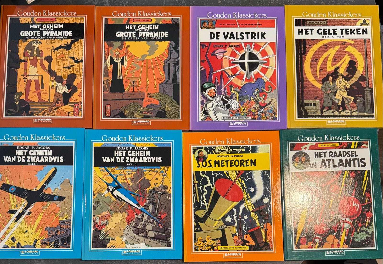 Gouden Klassiekers E.P. Jacobs - Complete Serie (8 stripboek, Boeken, Complete serie of reeks, Ophalen of Verzenden, Gelezen