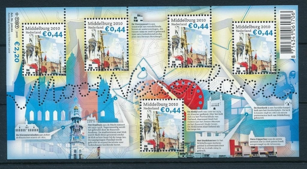 2010 Mooi Nederland velletje Middelburg NVPH 2696 Postfris, Ophalen, Postfris