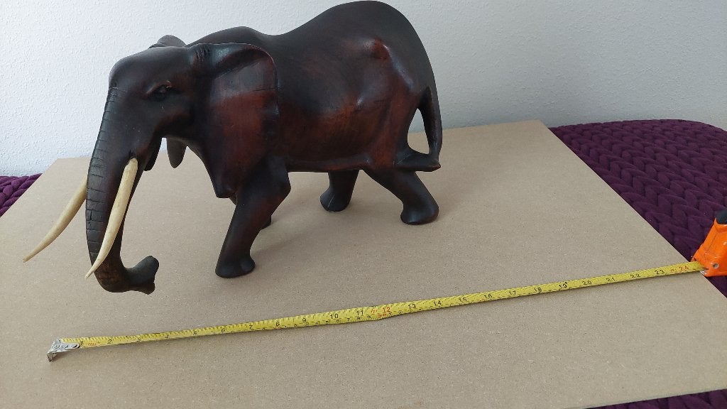 houten olifant, Antiek en Kunst, Kunst | Beelden en Houtsnijwerken, Overige onderwerpen, Houtsnijwerk, Ophalen of Verzenden, Handgemaakt