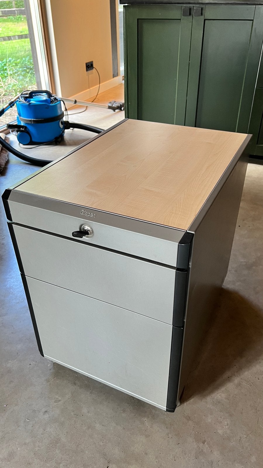 Gispen ladeblok met 3 laden en sleutel, Huis en Inrichting, Ophalen, Minder dan 50 cm, Gebruikt, 3 of 4 laden