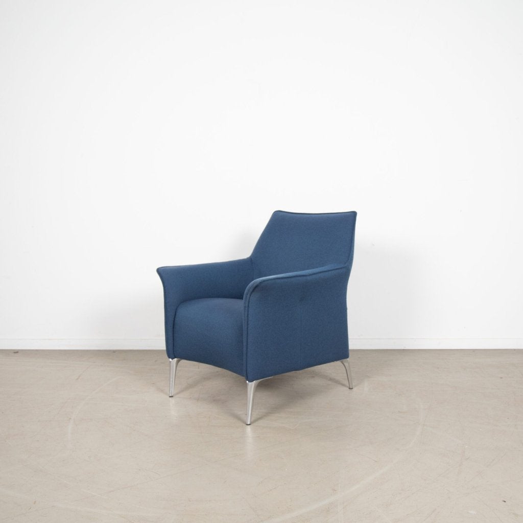 1x Leolux Mayuro Fauteuil Blauw Stof, Niet ingevuld, Gebruikt, Niet ingevuld, Niet ingevuld
