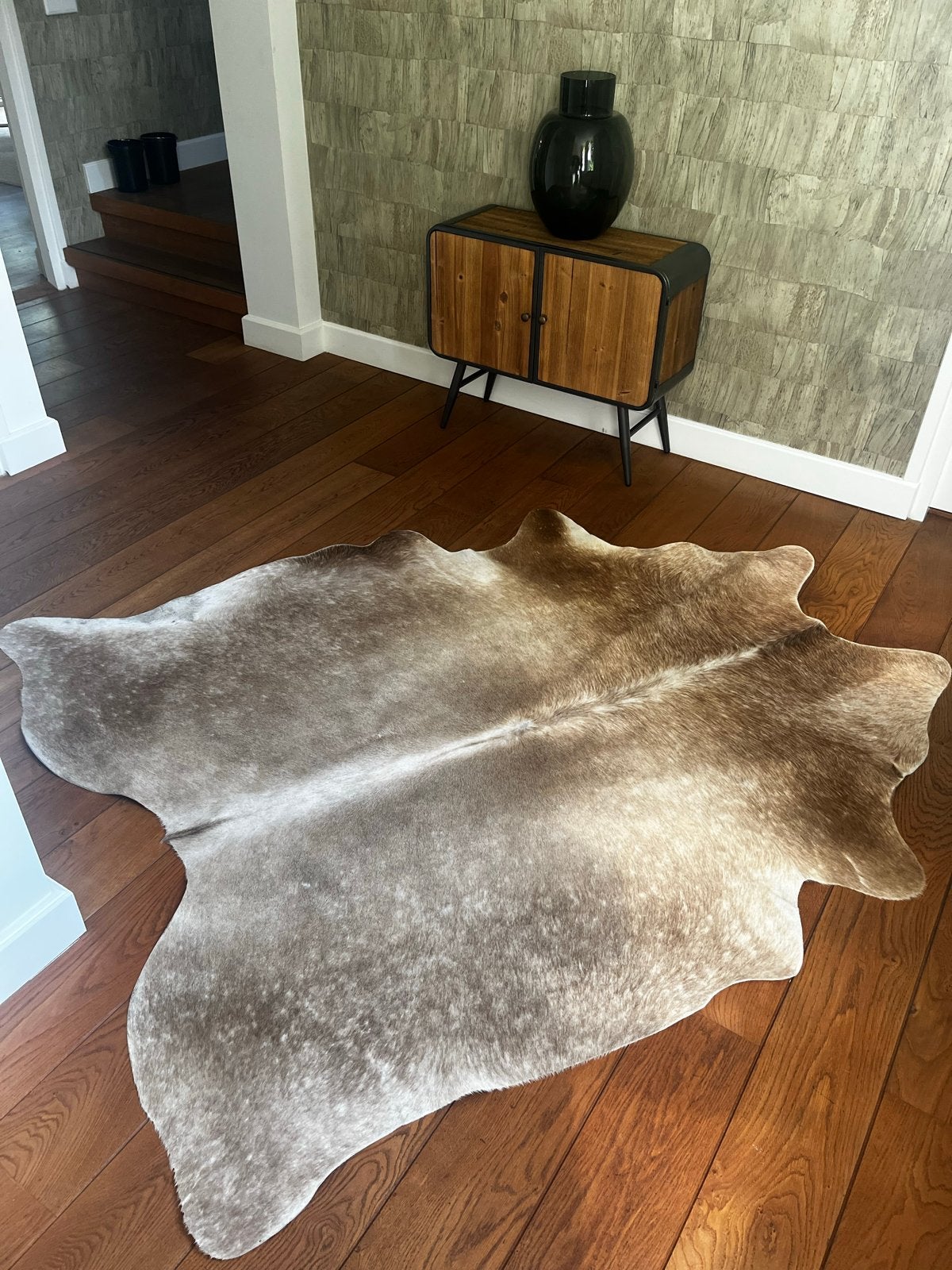 Prachtig koeienhuid vloerkleed - Zo goed als nieuw, Ophalen, Bruin, 150 tot 200 cm, Zo goed als nieuw