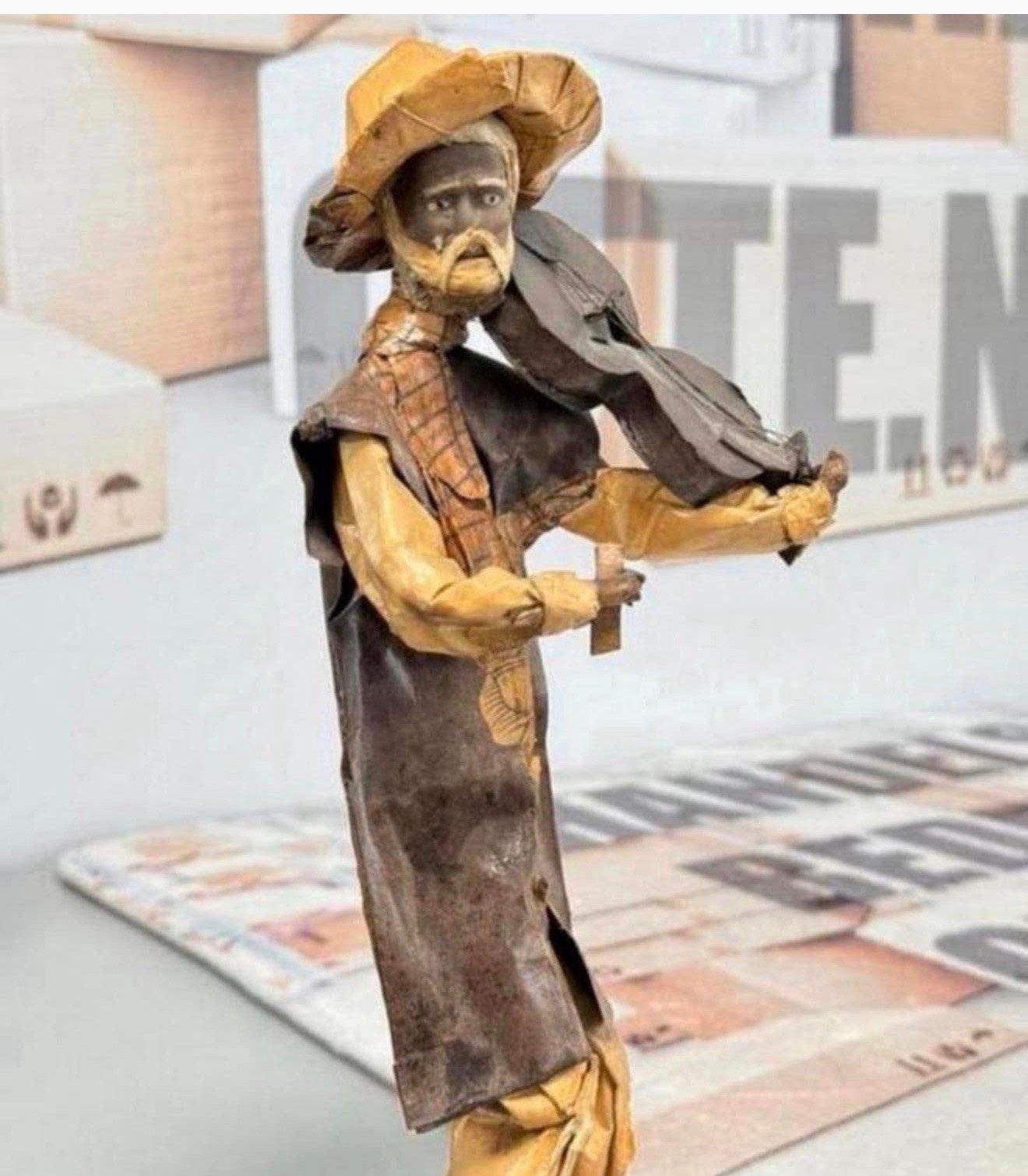 Vintage Mexicaanse Papier-Maché Pop beeldje mexico 35cm, Ophalen of Verzenden