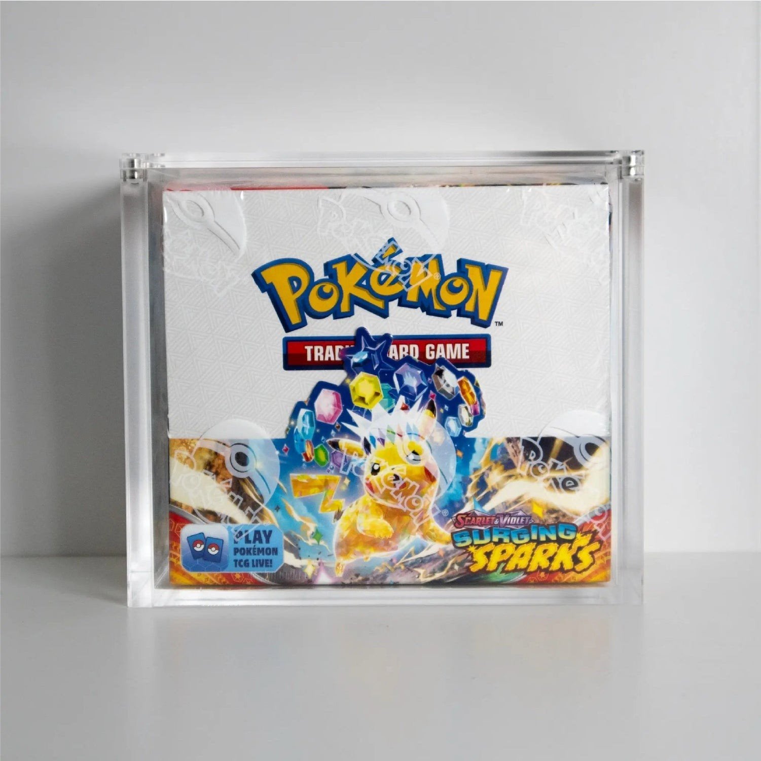 Pokémon TCG surging sparks booster box 36 packs + acryl, Ophalen, Nieuw, Overige typen, Foil