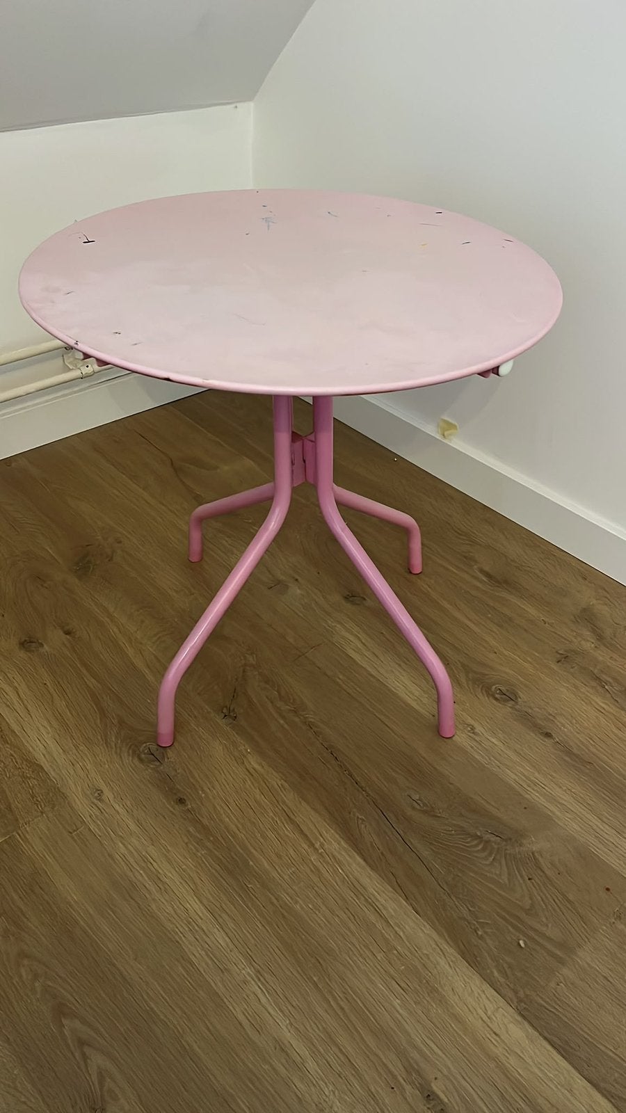 Ronde roze Kindertafeltje, Minder dan 55 cm, Rond, Zo goed als nieuw, Ophalen