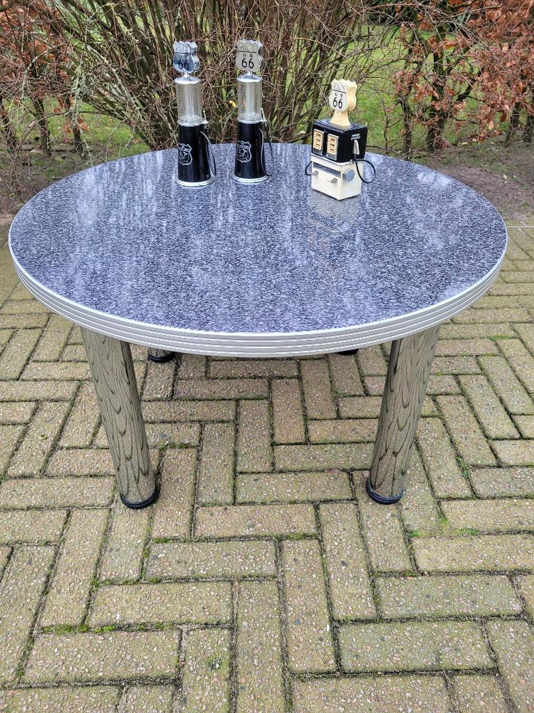 Amerikaanse Bel Air bijzet tafel salontafel fifties sixties, Huis en Inrichting, Rond, 55 tot 75 cm, Zo goed als nieuw, Amerikaanse retro fifties sixties