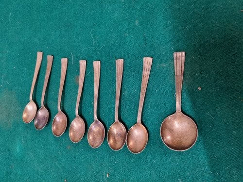 -	Koffielepels douwe egberts verzilverd 8 delig, Huis en Inrichting, Keuken | Bestek, Ophalen of Verzenden, 'T Olde Gre-j, Info@toldegrej.nl