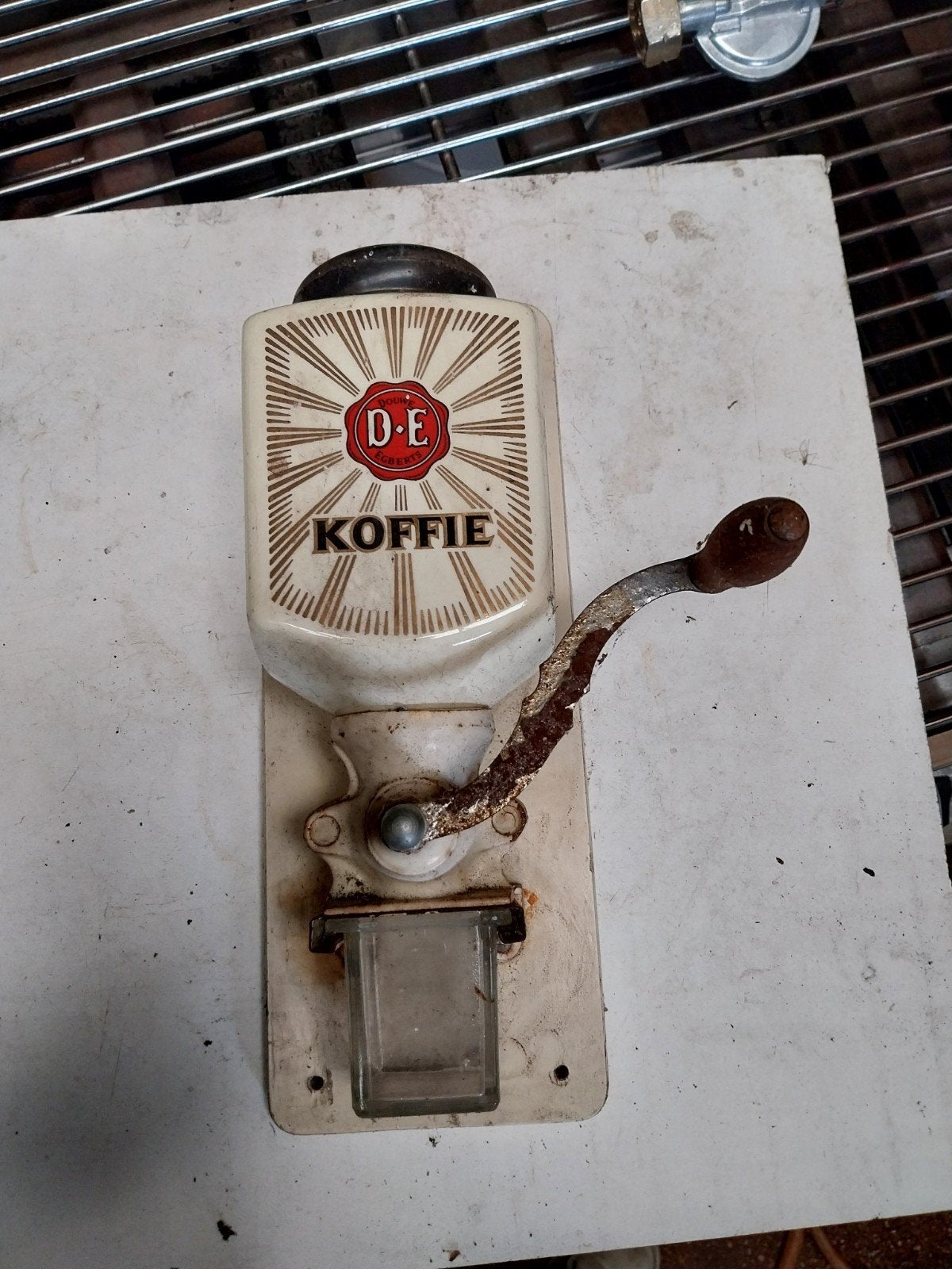 Vintage Douwe Egberts wandkoffiemolen, Ophalen of Verzenden
