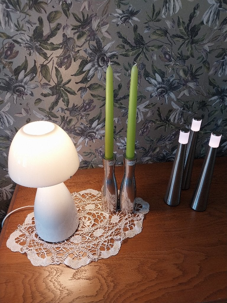 Vintage Ikea tafellamp Leryd, Vintage, Paddenstoellamp, 30 cm, E14 (klein)