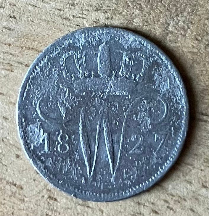 10 cent 1827 Brussel Willem I, Postzegels en Munten, Munten | Nederland, Ophalen, Zilver, 10 cent, Koning Willem I