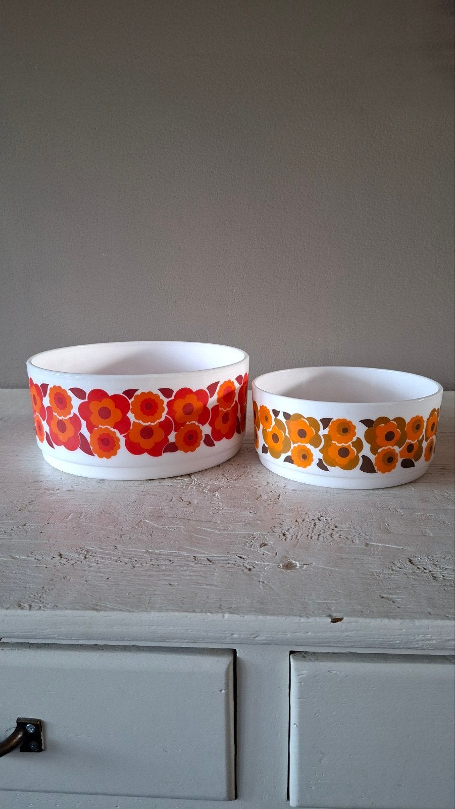 Vintage Arcopal Lotus schalen jaren 70, Huis en Inrichting, Ophalen of Verzenden, Glas, Overige stijlen, Schaal of Schalen