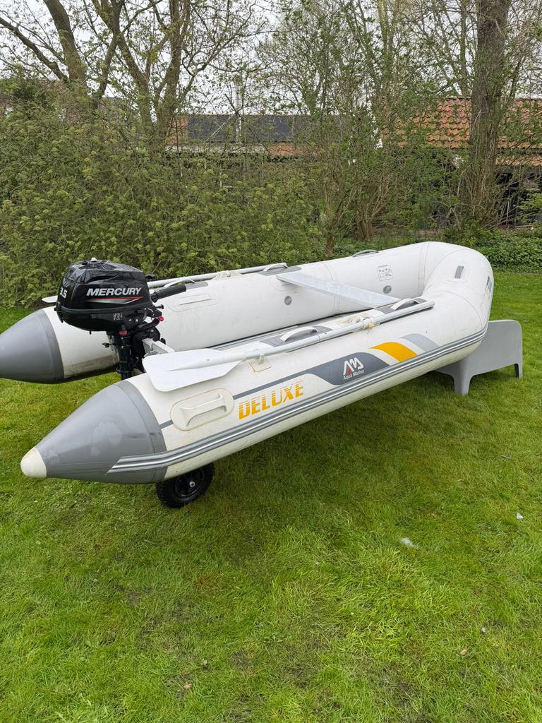 Aqua Marina Deluxe rubberboot met Mercury 3.5 pk motor, Watersport en Boten, Rubberboten, Gebruikt, Benzine, Minder dan 70 pk