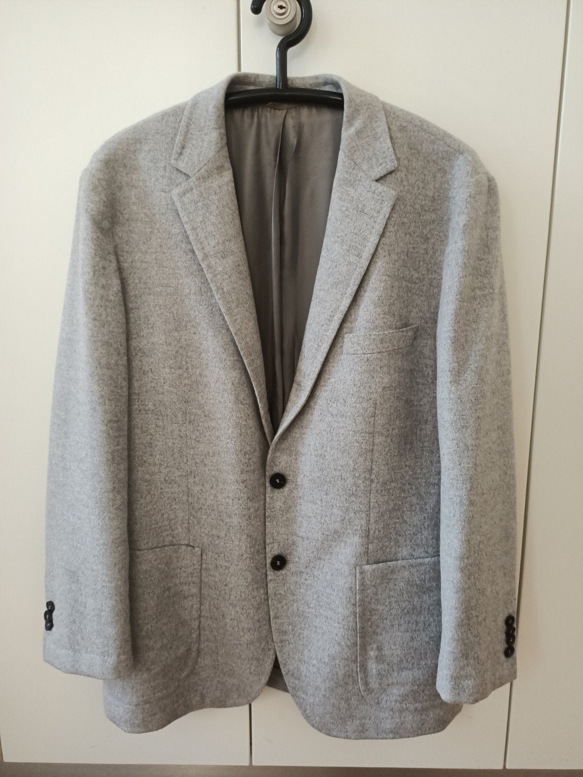 Hugo Boss Selection Colombo Wol & Kasjmier Blazer Grijs L-XL, Maat 52/54 (L), Ophalen of Verzenden, Zo goed als nieuw, Hugo Boss