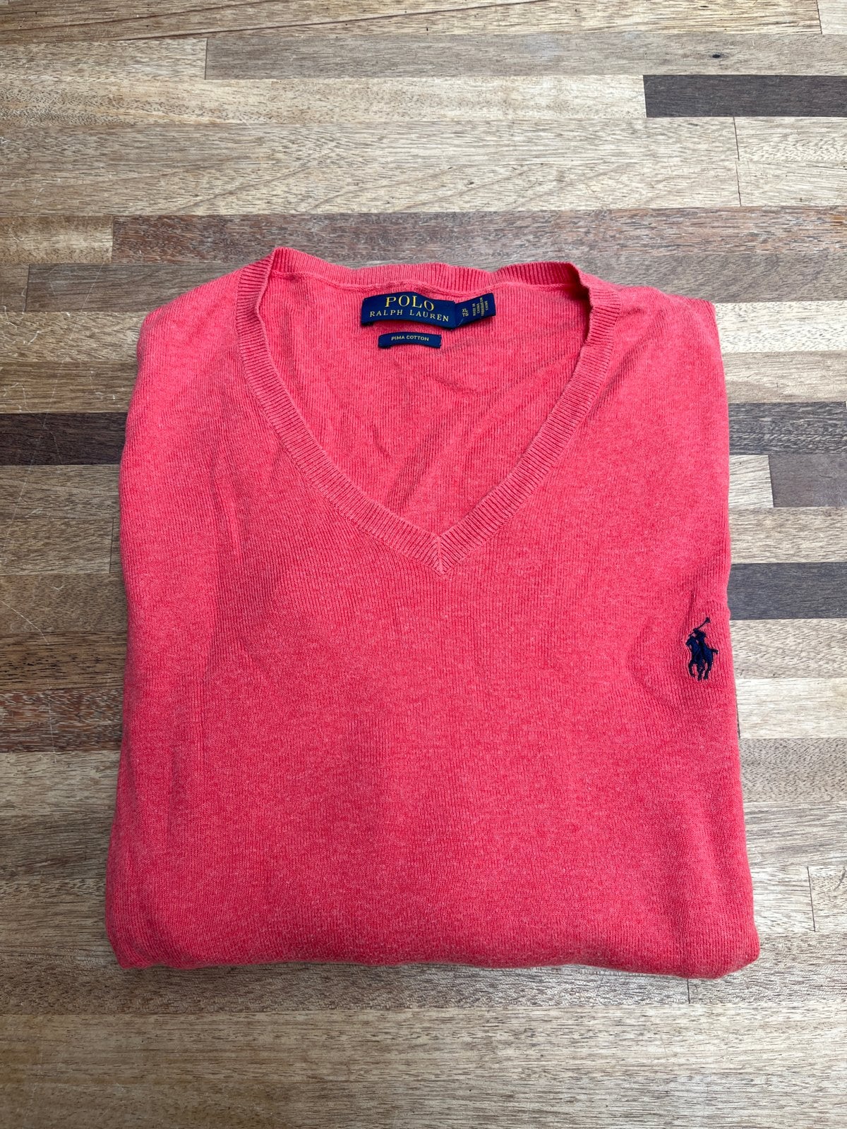 Polo Ralph Lauren V-hals trui - XL, Ophalen of Verzenden, Gedragen, Maat 56/58 (XL), Rood