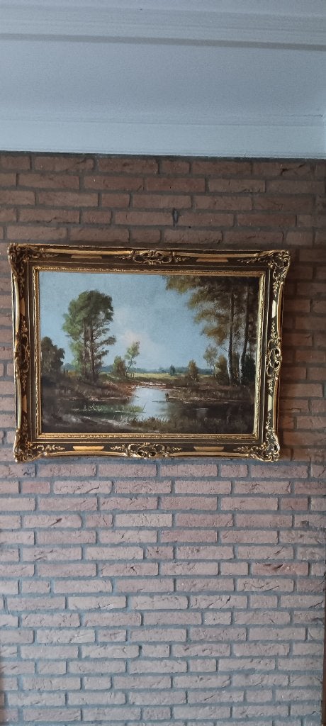 Oud landschaps schilderij, Ophalen, Doek, Oud hollands, Landschap