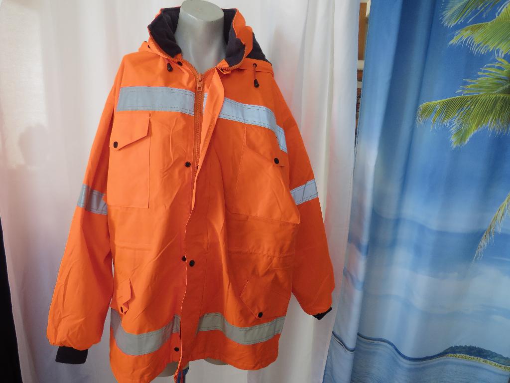 Neon oranje fleece gevoerd benedict veiligheids parka mt xl, Ophalen of Verzenden, Gedragen, Maat 52/54 (L), Oranje