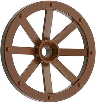 Lego Brown Wheel Wagon Large 33mm D., Hole Round for Wheel, Gebruikt, Overige thema's, Lego, Overige typen