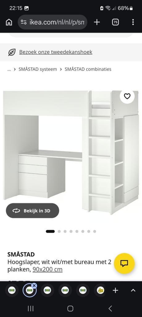 Hoogslaper kind/tiener, Ophalen, Gebruikt, 90 cm, Eenpersoons