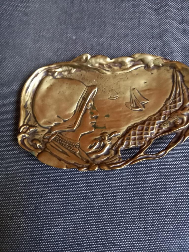 Art Deco messing asbak uit de jaren '40., Verzamelen, Ophalen of Verzenden, Gebruikt, Asbak