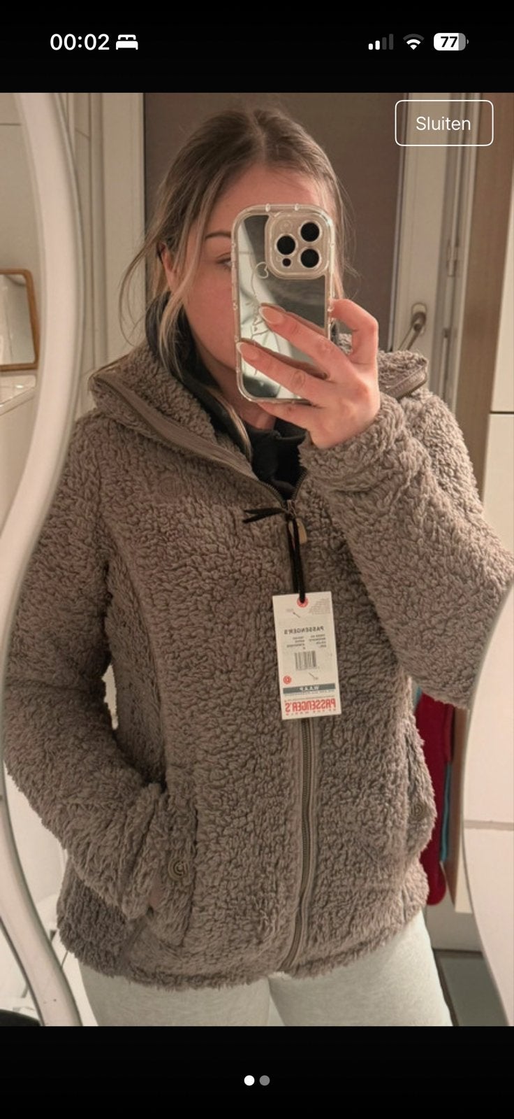 Passenger teddy jas maat S, Verzenden, Nieuw, Maat 36 (S), Grijs