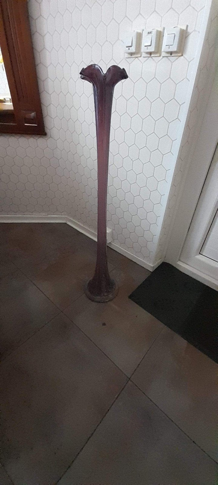 Kristallen vaas uit Krosno (Polen), Ophalen, Zo goed als nieuw, Geschikt voor droogbloemen, Glas