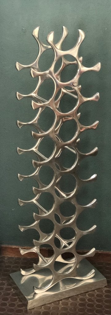 TAV design wijnrek gegoten aluminium 27 flessen, Antiek en Kunst, Ophalen, Overige typen, Metaal