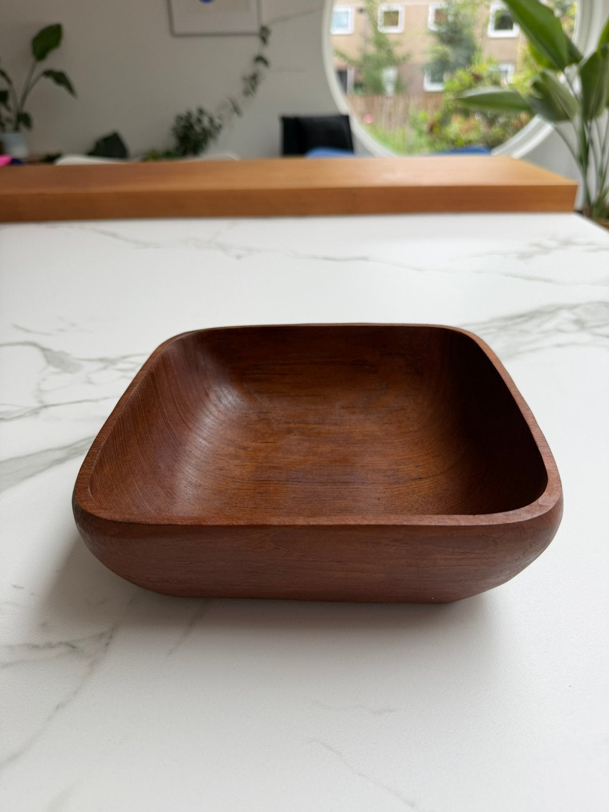 VINTAGE Teak houten dchaal 20x20 cm2, Huis en Inrichting, Woonaccessoires | Schalen en Manden, Ophalen of Verzenden, Zo goed als nieuw