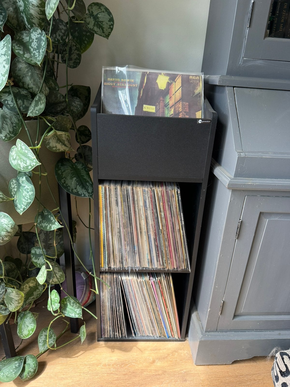 LP vinyl opbergkast, Huis en Inrichting, Kasten | Dressoirs, Ophalen, Zo goed als nieuw, 25 tot 50 cm, Met plank(en)