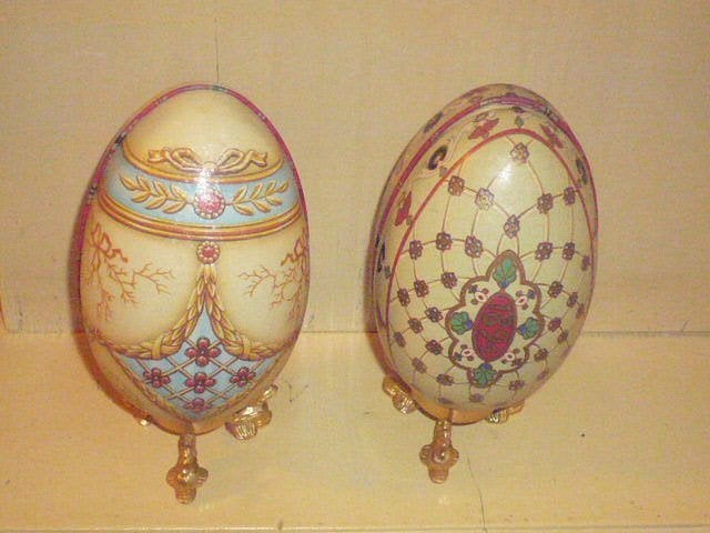 Mie18,.2 blikken faberge eieren, Ophalen of Verzenden