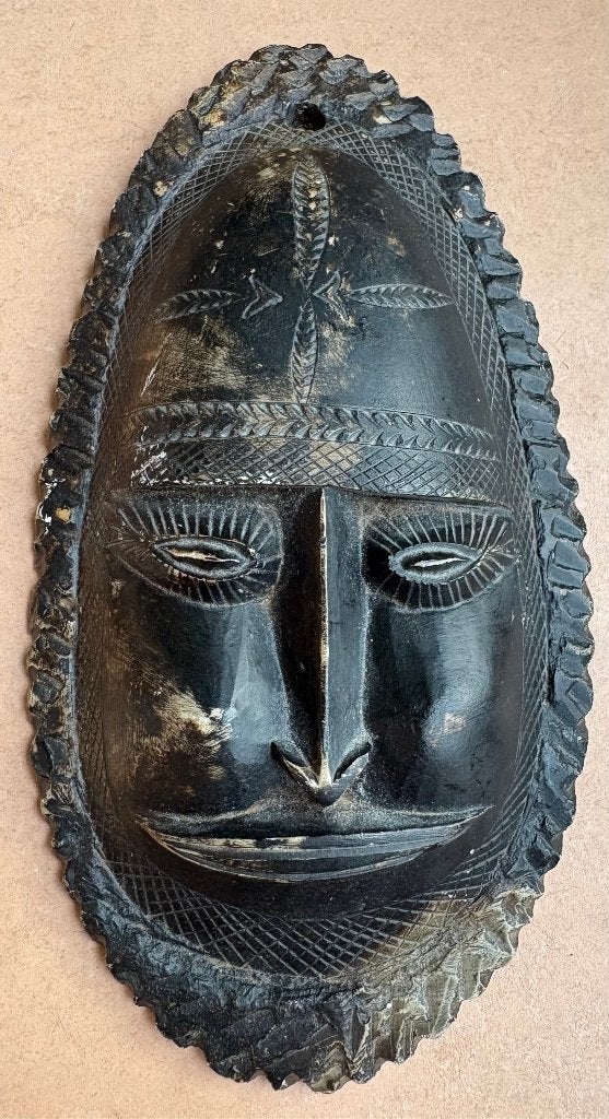 Fraai Afrikaans masker / wanddecoratie, gesneden steen, Steen/keramiek, Handgemaakt, Afrika, Masker