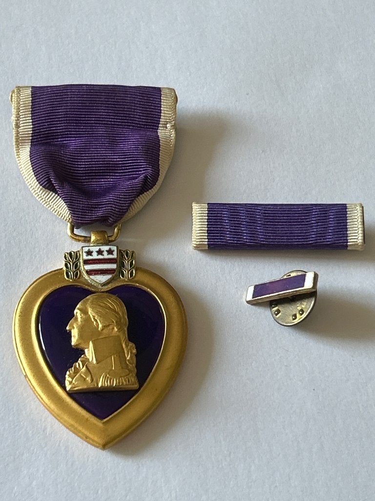 Originele US Purple Heart medaille set - WO2 / WW2, Verzenden, Landmacht, Amerika, Lintje, Medaille of Wings